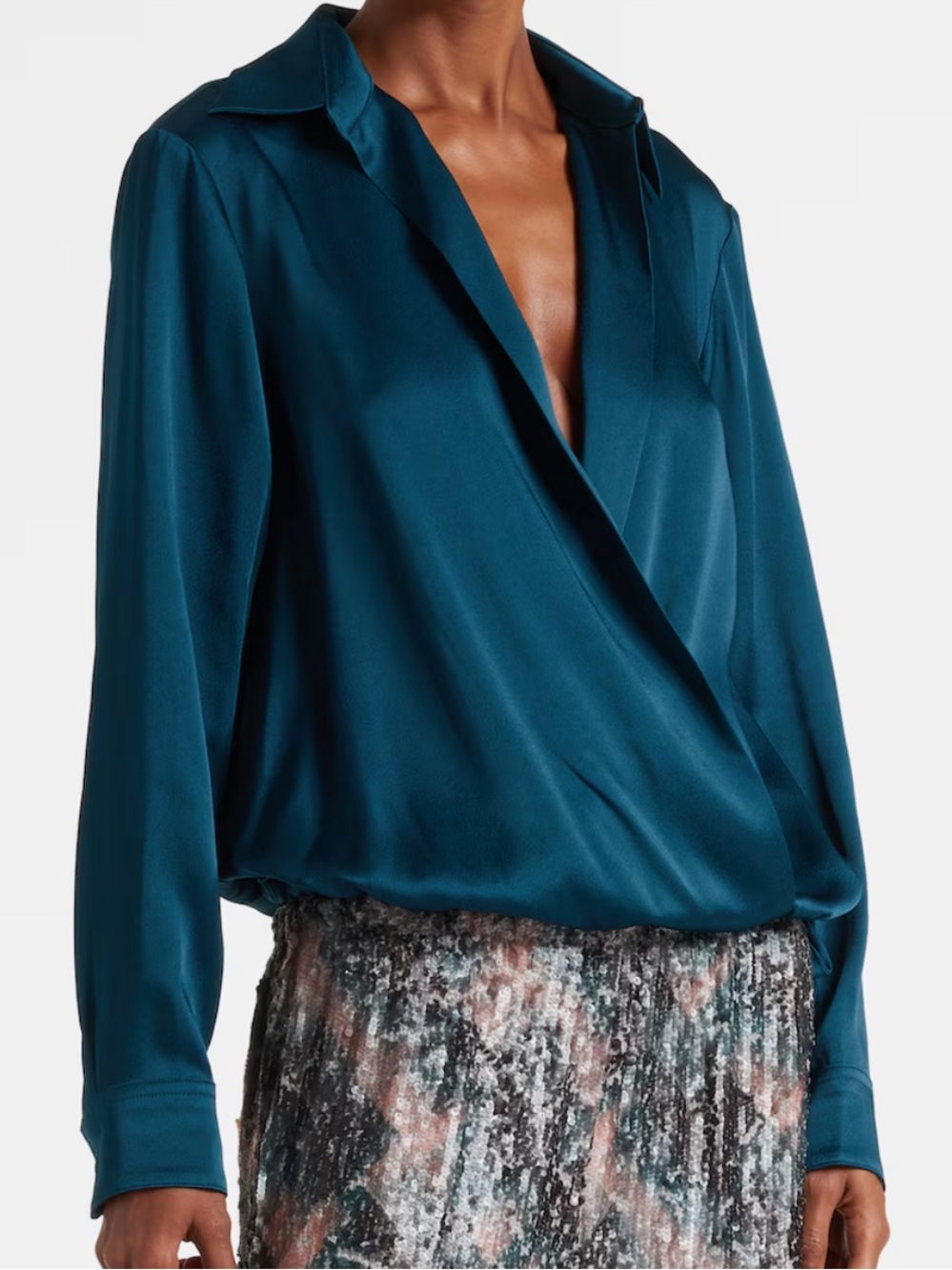 RUNWAY DRIES VAN NOTEN PETROL COLOR BLOUSE